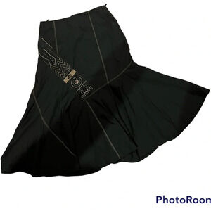 Atika vintage style Embroidered asymmetrical A line Skirt  Sz M/L